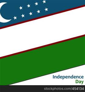 Uzbekistan independence day with flag vector illustration for web. Uzbekistan independence day