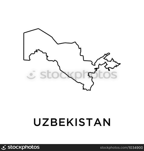Uzbekistan map icon design trendy