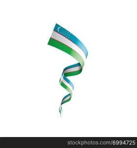 Uzbekistan national flag, vector illustration on a white background. Uzbekistan flag, vector illustration on a white background