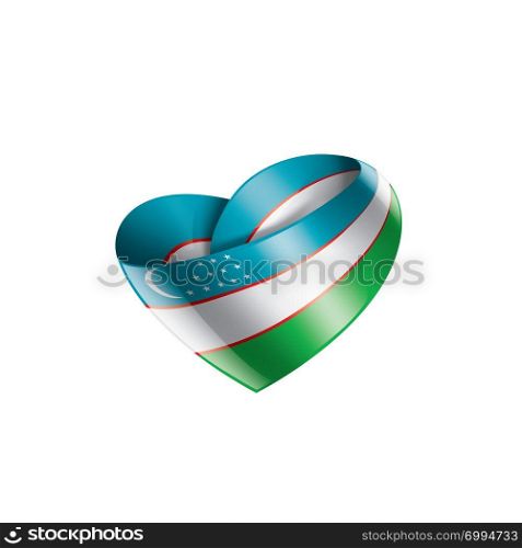 Uzbekistan national flag, vector illustration on a white background. Uzbekistan flag, vector illustration on a white background