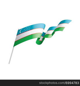 Uzbekistan national flag, vector illustration on a white background. Uzbekistan flag, vector illustration on a white background