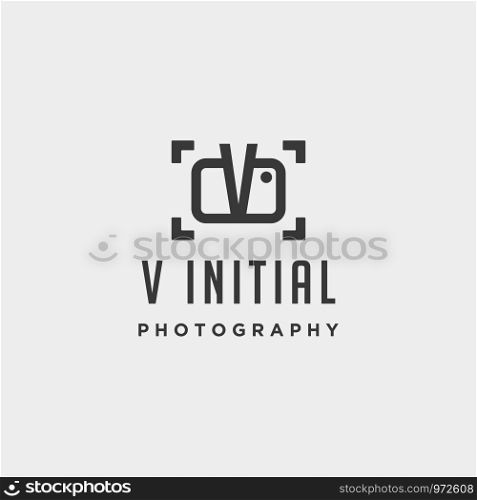 v initial photography logo template vector design icon element. v initial photography logo template vector design