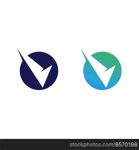 V Letter and checklist  Logo Template vector icon illustration