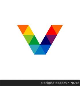 V Letter Colorful Triangle Logo Template Illustration Design. Vector EPS 10.