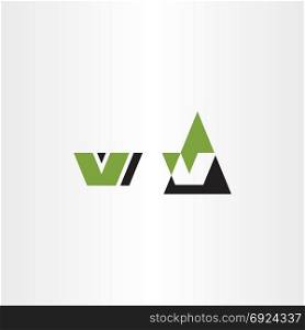 v letter green black logo symbol