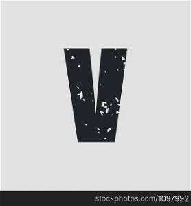 V letter grunge style simple design. Vector eps10