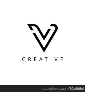 V letter icon design template element