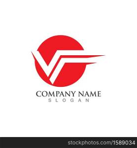 V Letter Lightning Logo Template vector icon illustration design