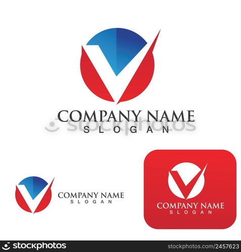 V Letter Lightning Logo Template vector icon illustration design