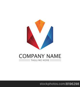 V Letter Lightning Logo Template vector icon illustration design