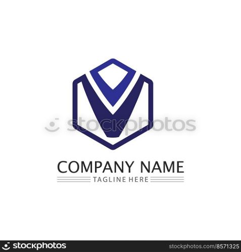 V Letter Logo and checklist Template vector icon illustration