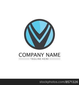 V Letter Logo and checklist Template vector icon illustration