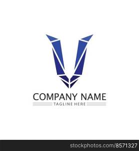 V Letter Logo and checklist Template vector icon illustration