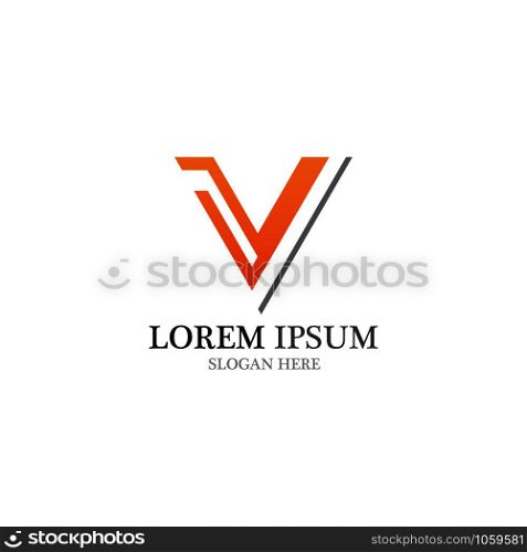 V Letter Logo Template vector icon illustration