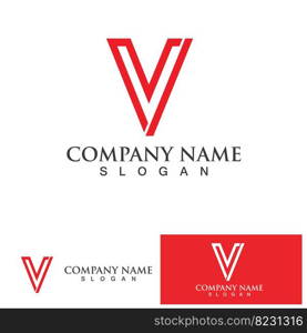 V Letter Logo Template vector icon illustration