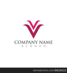 V Letter Logo Template vector icon illustration