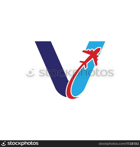 V Letter logo TRAVEL creative concept template design