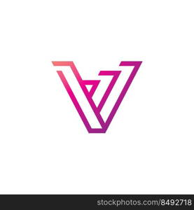 V Line Logo Design and template. Creative X icon initials Line Letters in vector.