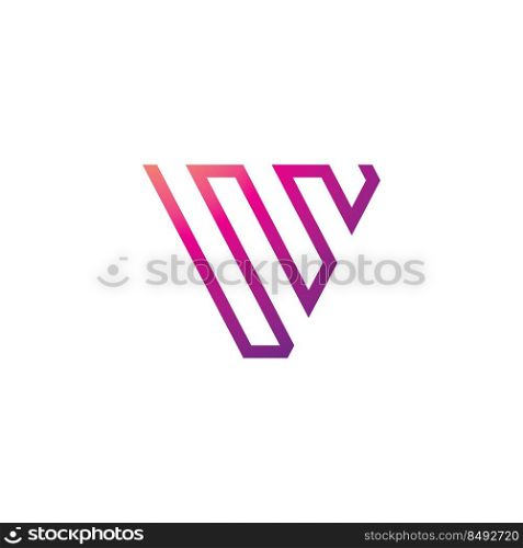 V Line Logo Design and template. Creative X icon initials Line Letters in vector.