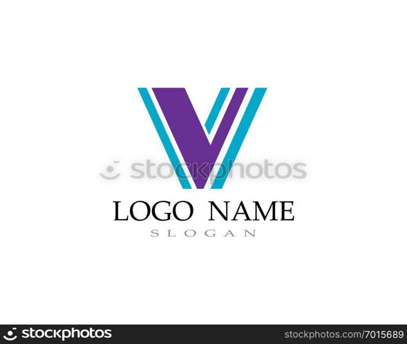 V logo and symbols template icons vector 