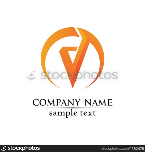 V logo corporate design vector V letters business logo and symbols template