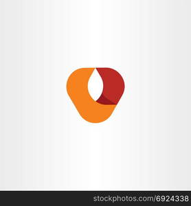 v logo letter red orange vector