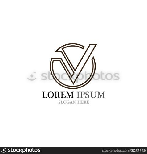 V Logo Template vector icon illustration