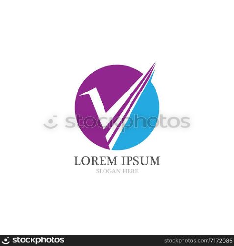 V Logo Template vector icon illustration design