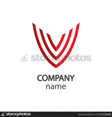 V logo vector icon illustration design