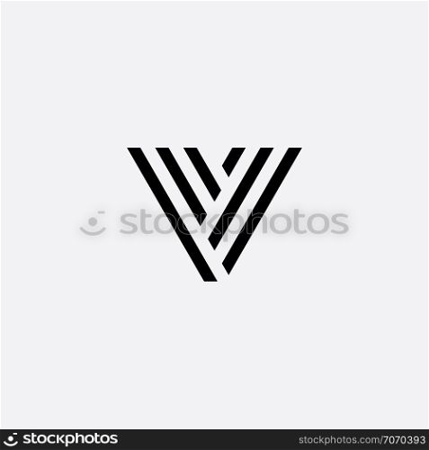 v logotype letter black symbol vector