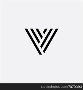 v logotype letter black symbol vector