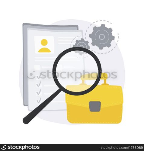 Vacancies abstract concept vector illustration. Vacancies list, find job opportunity, start your career, company corporate website, HR service, user interface, menu bar element abstract metaphor.. Vacancies abstract concept vector illustration.