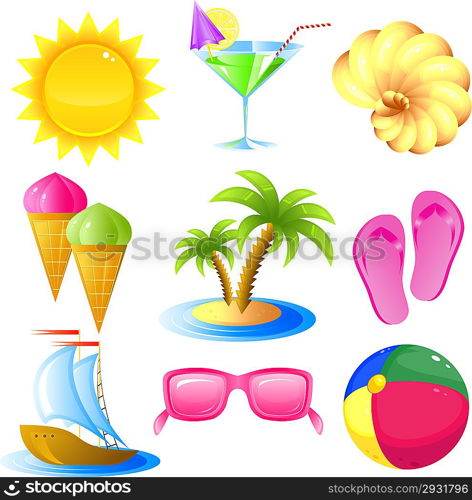 Vacation and travel icon set