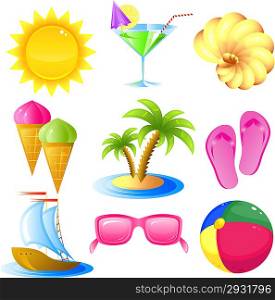 Vacation and travel icon set
