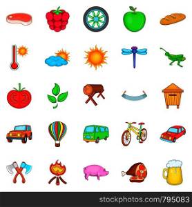Vacation home icons set. Cartoon set of 25 vacation home vector icons for web isolated on white background. Vacation home icons set, cartoon style