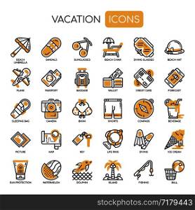 Vacation , Thin Line and Pixel Perfect Icons