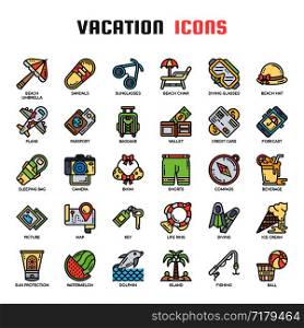 Vacation , Thin Line and Pixel Perfect Icons