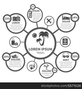 Vacations travel infographics design elements set for presentation vector illustration