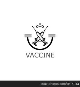 Vaccin logo medical vector antibiotic vaccination virus vaccine, design and illustration for health care