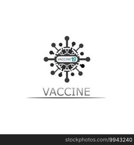 Vaccin logo medical vector antibiotic vaccination virus vaccine, design and illustration for health care