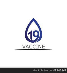 Vaccin logo medical vector antibiotic vaccination virus vaccine, design and illustration for health care