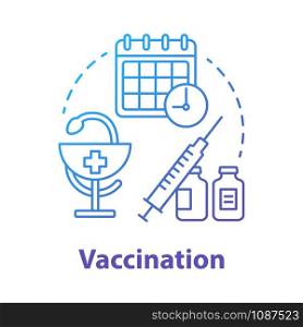 Vaccination blue concept icon. Safe sex. Medical injection. Pharmaceutical inoculation. Male, female healthcare idea thin line illustration. Vector isolated outline drawing. Editable stroke