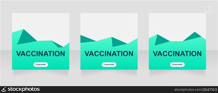 Vaccination importance web banner design template. Vector flyer with text space. Advertising placard with customized copyspace. Promotional printable poster for advertising. Graphic layout. Vaccination importance web banner design template