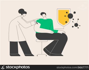 Vaccination of adults abstract concept vector illustration. Flu vaccination of adult, grown up immunization schedule, vaccine-preventable diseases list, general medical practice abstract metaphor.. Vaccination of adults abstract concept vector illustration.