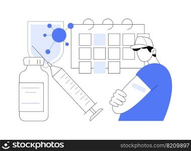 Vaccination program abstract concept vector illustration. Vaccination info, immunization program, infectious disease prevention, vaccine, health protection, public healthcare abstract metaphor.. Vaccination program abstract concept vector illustration.
