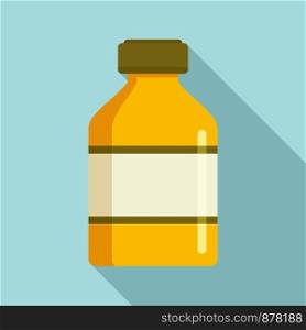 Vaccine bottle icon. Flat illustration of vaccine bottle vector icon for web design. Vaccine bottle icon, flat style