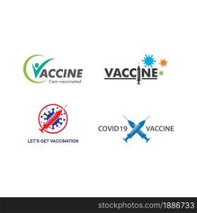 Vaccine covid 19 logo vector flat design