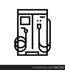 vacuum cleaner and water for wash car station equipment line icon vector. vacuum cleaner and water for wash car station equipment sign. isolated contour symbol black illustration. vacuum cleaner and water for wash car station equipment line icon vector illustration