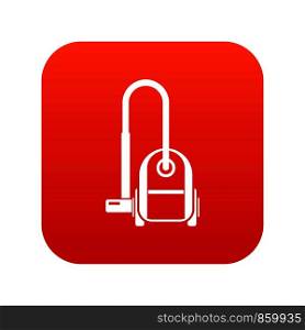 Vacuum cleaner icon digital red for any design isolated on white vector illustration. Vacuum cleaner icon digital red