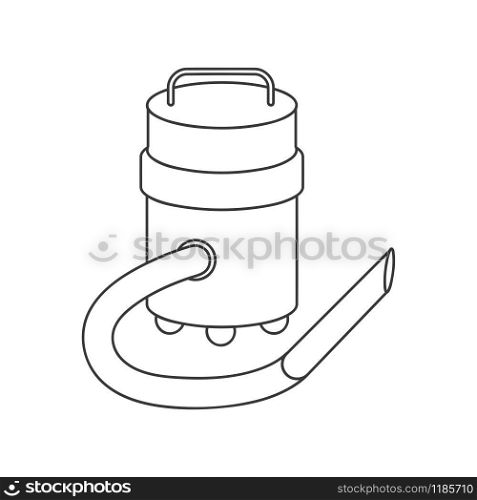 Vacuum cleaner icon for industrial style vacuum in vector line drawing